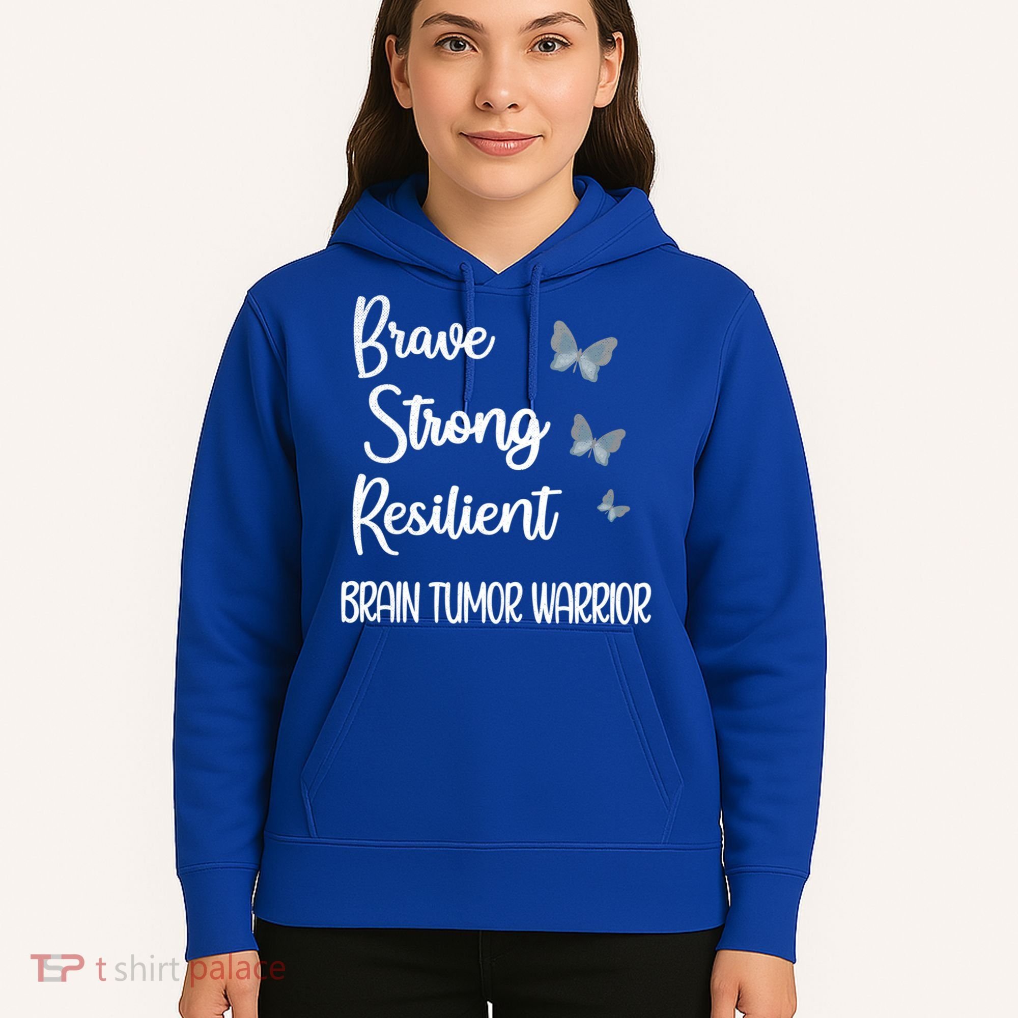 Brain Tumor Warrior Brain Cancer Awareness Gray Ribbon Gift Hoodie