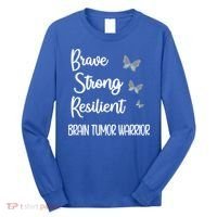 Brain Tumor Warrior Brain Cancer Awareness Gray Ribbon Gift Long Sleeve Shirt thumb 0