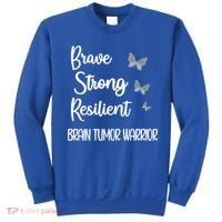 Brain Tumor Warrior Brain Cancer Awareness Gray Ribbon Gift Sweatshirt thumb 0
