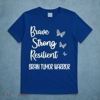 Brain Tumor Warrior Brain Cancer Awareness Gray Ribbon Gift T-Shirt thumb 5