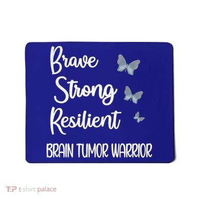 Brain Tumor Warrior Brain Cancer Awareness Gray Ribbon Gift Mousepad