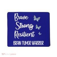 Brain Tumor Warrior Brain Cancer Awareness Gray Ribbon Gift Mousepad thumb 0