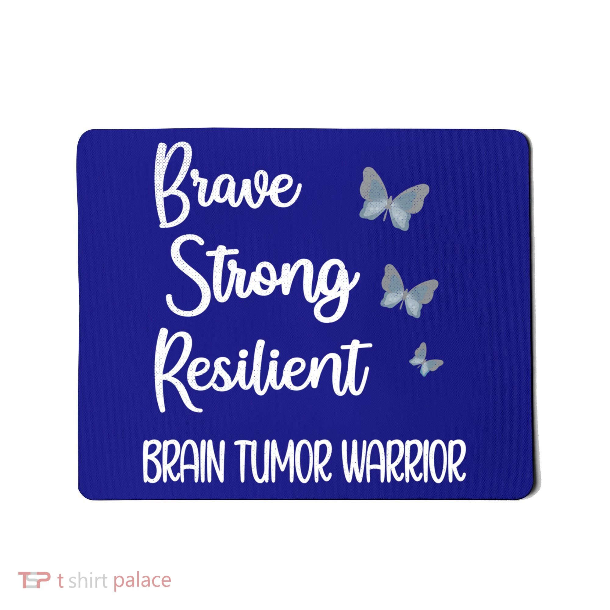 Brain Tumor Warrior Brain Cancer Awareness Gray Ribbon Gift Mousepad