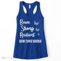 Brain Tumor Warrior Brain Cancer Awareness Gray Ribbon Gift Women's Tank Top thumb 0