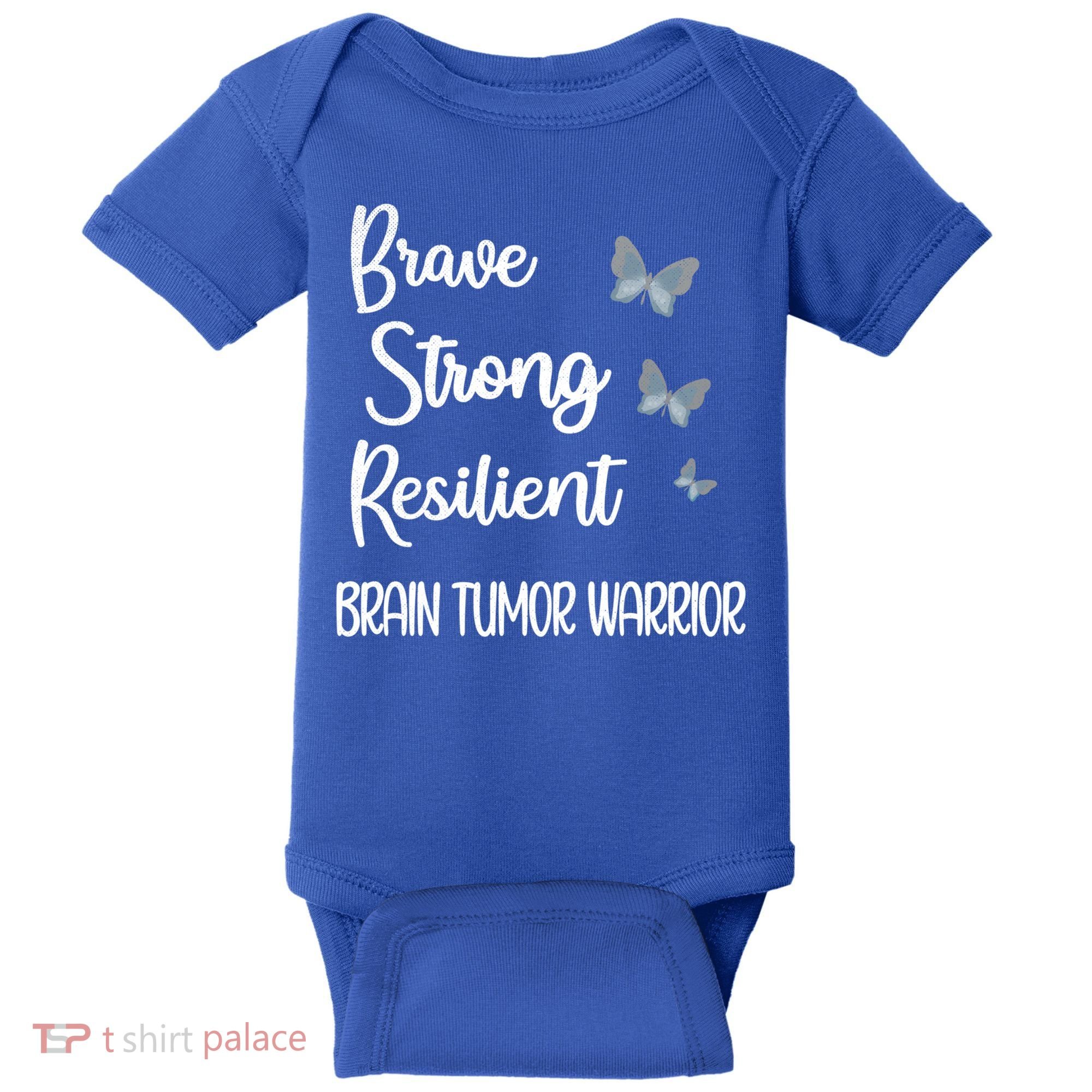 Brain Tumor Warrior Brain Cancer Awareness Gray Ribbon Gift Baby Bodysuit