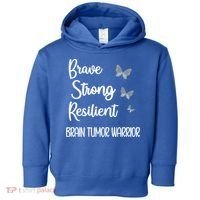 Brain Tumor Warrior Brain Cancer Awareness Gray Ribbon Gift Toddler Hoodie thumb 0