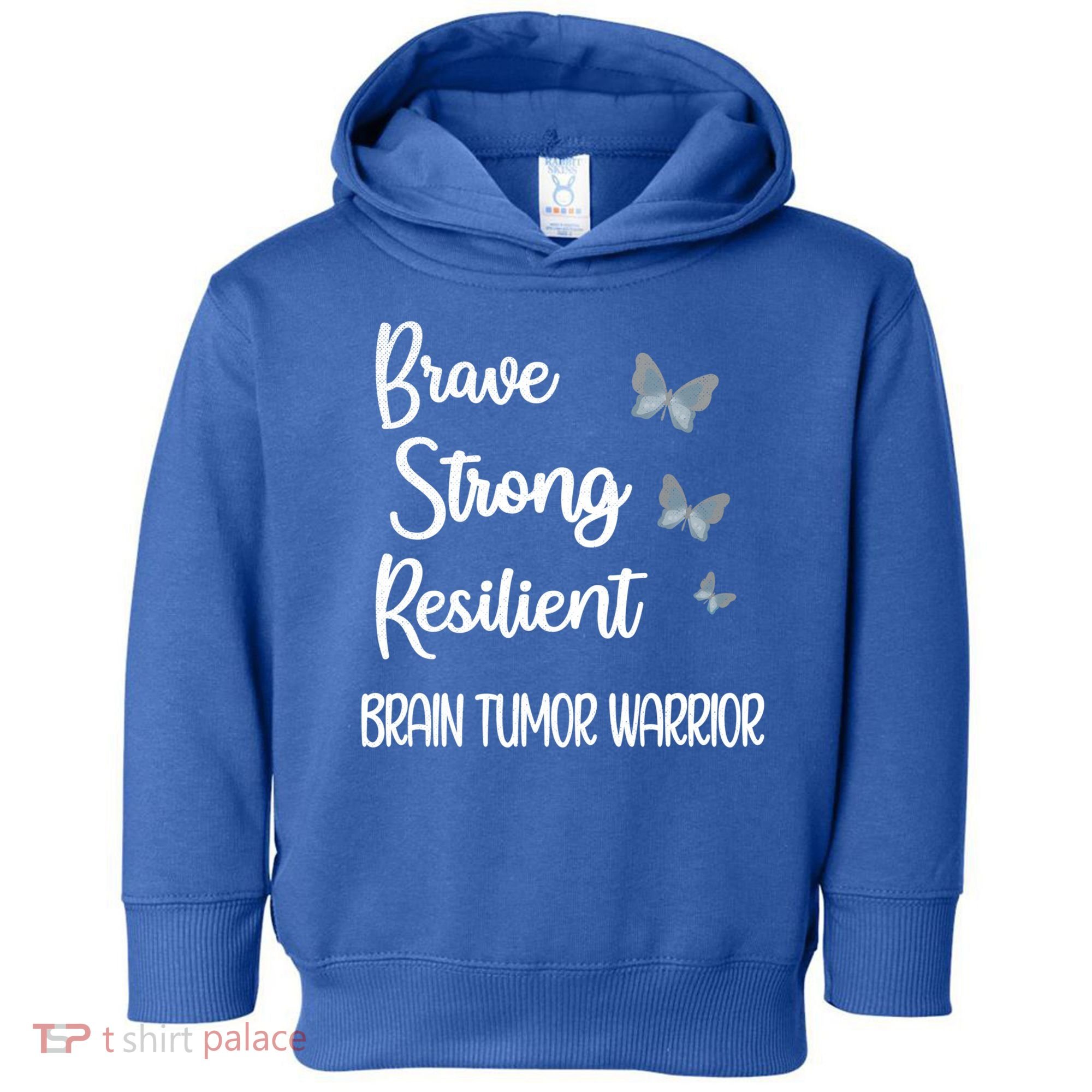 Brain Tumor Warrior Brain Cancer Awareness Gray Ribbon Gift Toddler Hoodie