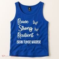Brain Tumor Warrior Brain Cancer Awareness Gray Ribbon Gift Tank Top thumb 2