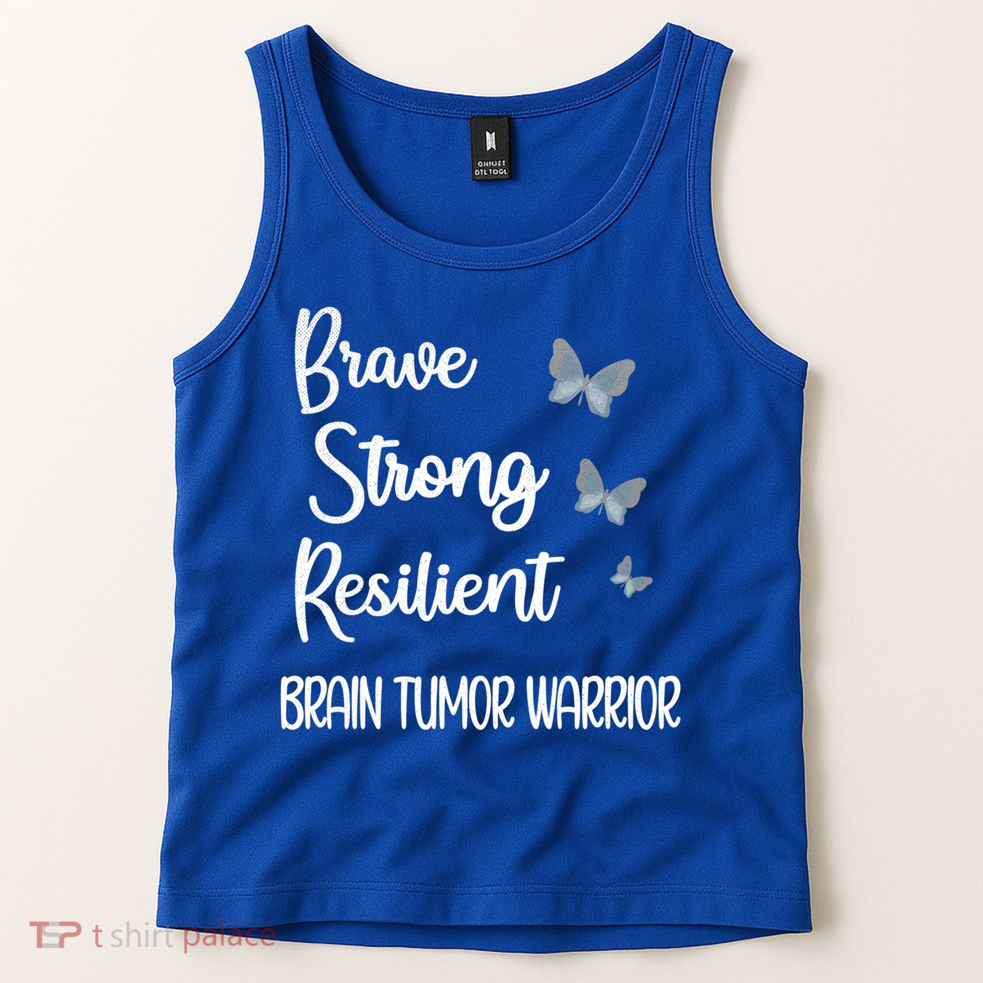 Brain Tumor Warrior Brain Cancer Awareness Gray Ribbon Gift Tank Top