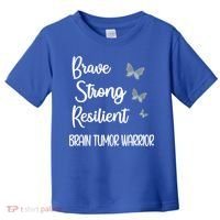 Brain Tumor Warrior Brain Cancer Awareness Gray Ribbon Gift Toddler T-Shirt thumb 0