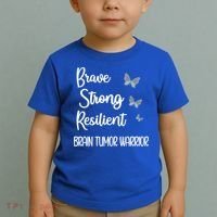 Brain Tumor Warrior Brain Cancer Awareness Gray Ribbon Gift Toddler T-Shirt thumb 2