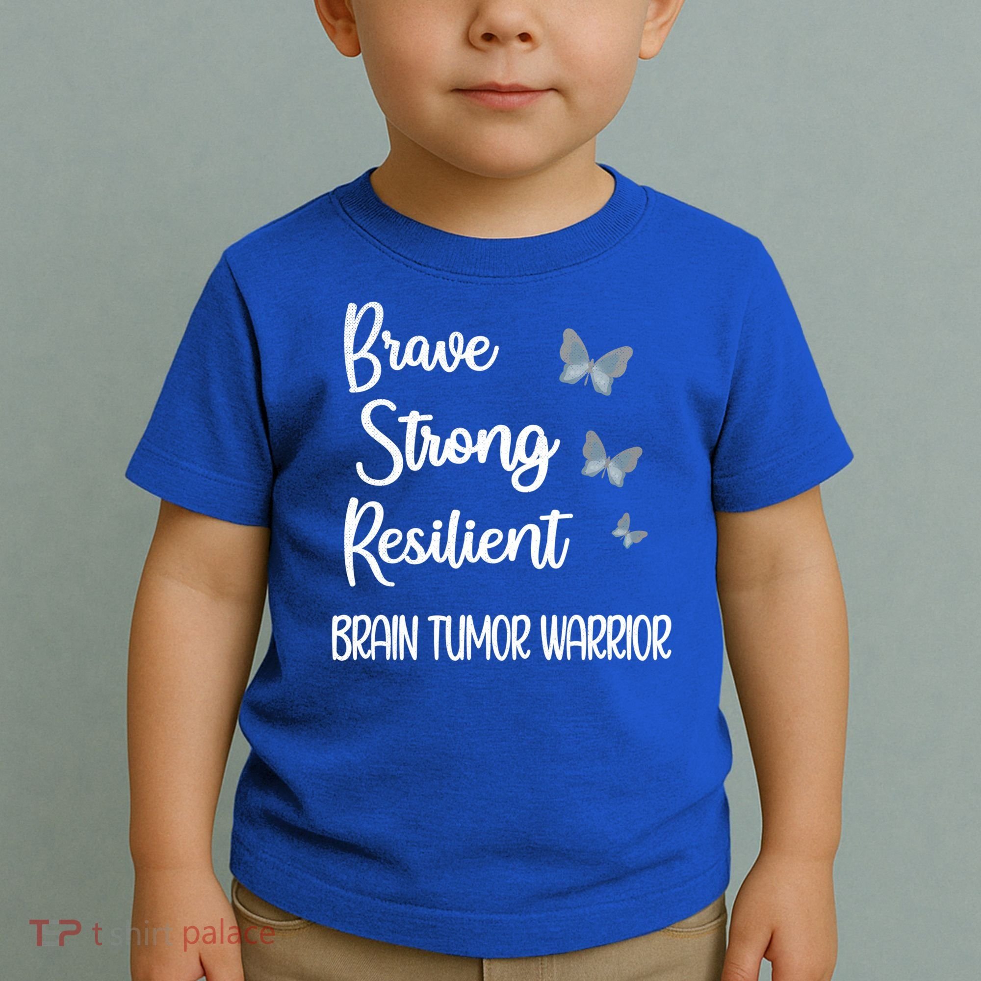 Brain Tumor Warrior Brain Cancer Awareness Gray Ribbon Gift Toddler T-Shirt