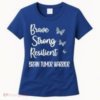 Brain Tumor Warrior Brain Cancer Awareness Gray Ribbon Gift Women's T-Shirt thumb 0