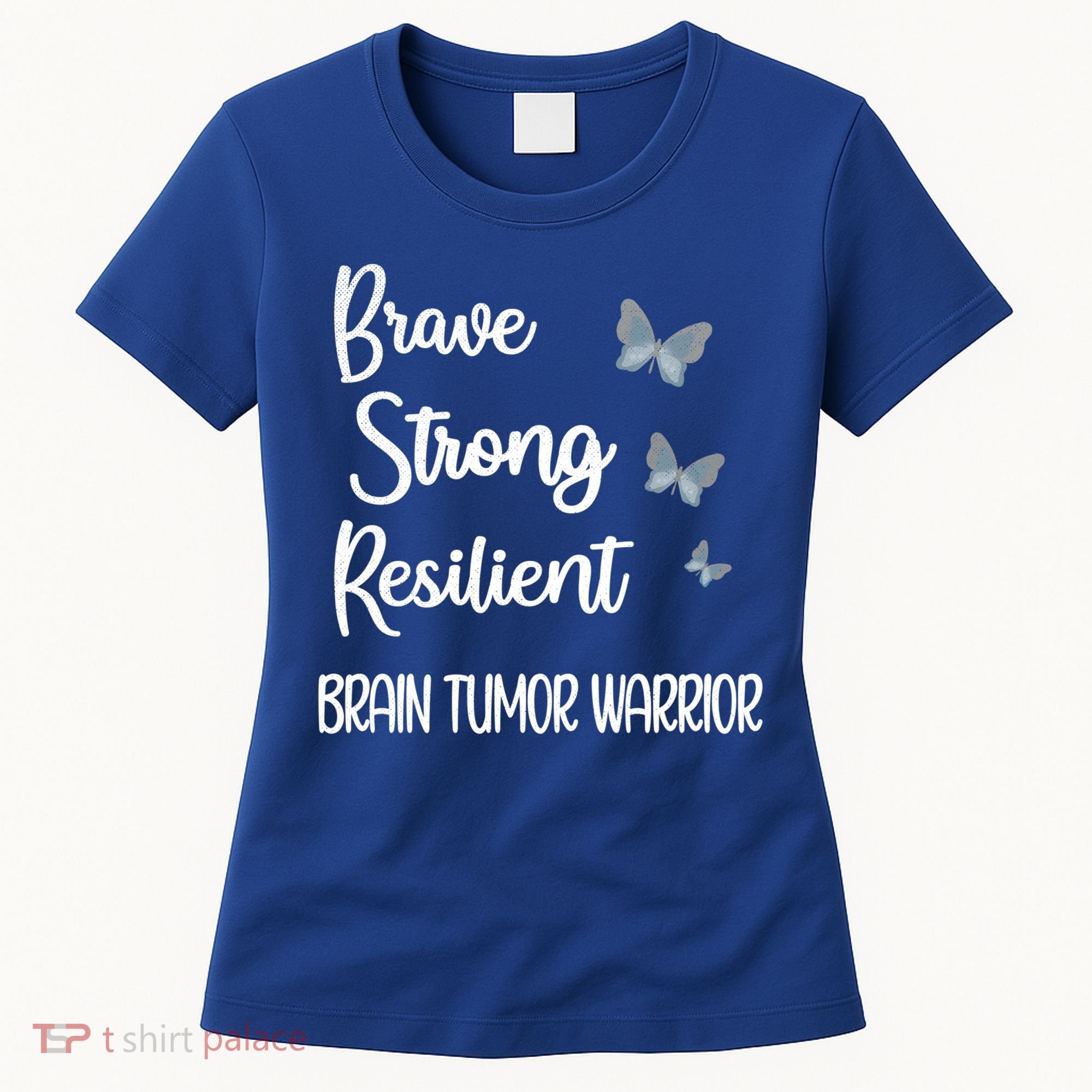 Brain Tumor Warrior Brain Cancer Awareness Gray Ribbon Gift Women's T-Shirt
