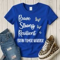 Brain Tumor Warrior Brain Cancer Awareness Gray Ribbon Gift Women's T-Shirt thumb 3