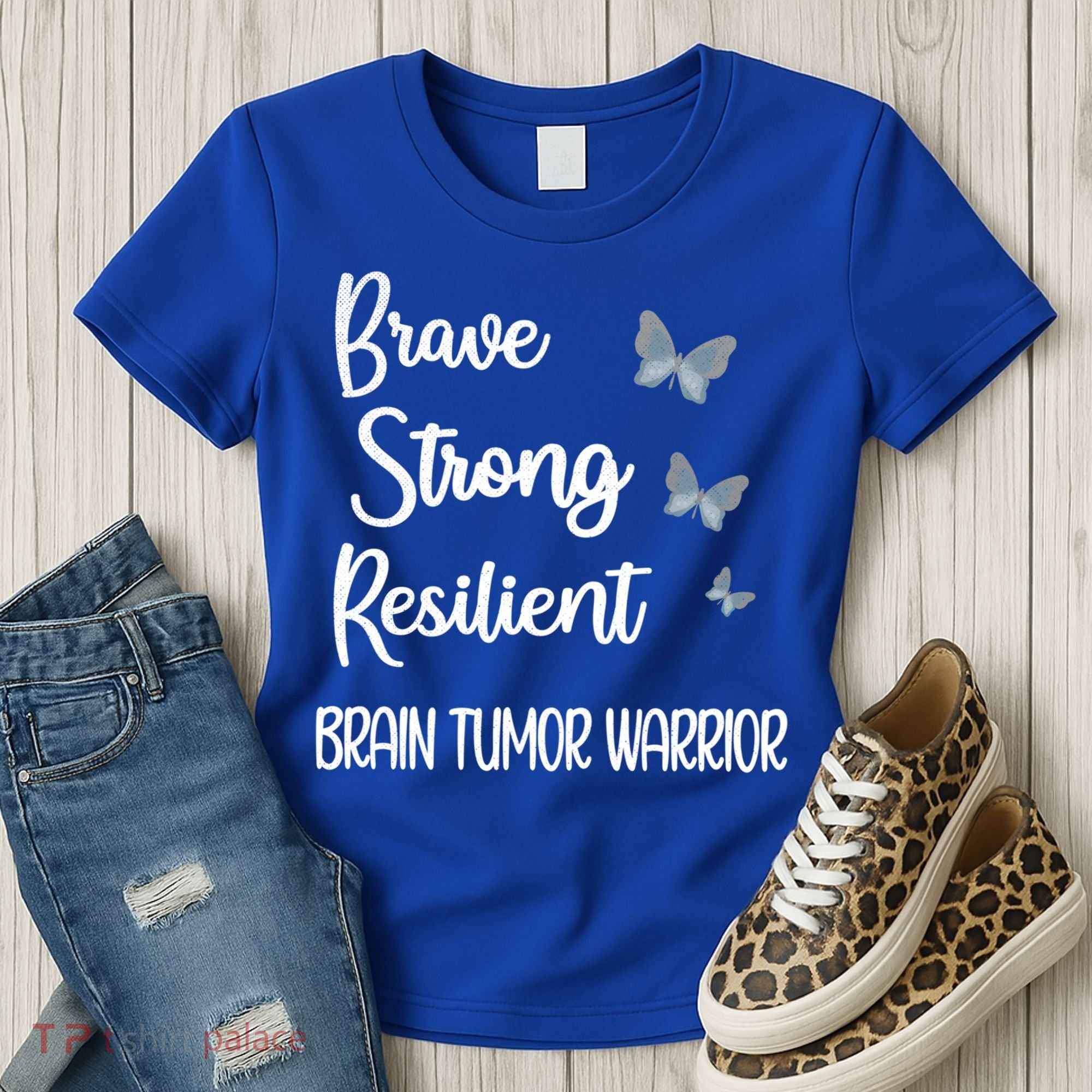 Brain Tumor Warrior Brain Cancer Awareness Gray Ribbon Gift Women's T-Shirt
