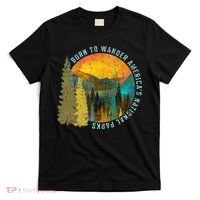 Born To Wander Americas National Parks Vintage T-Shirt thumb 0