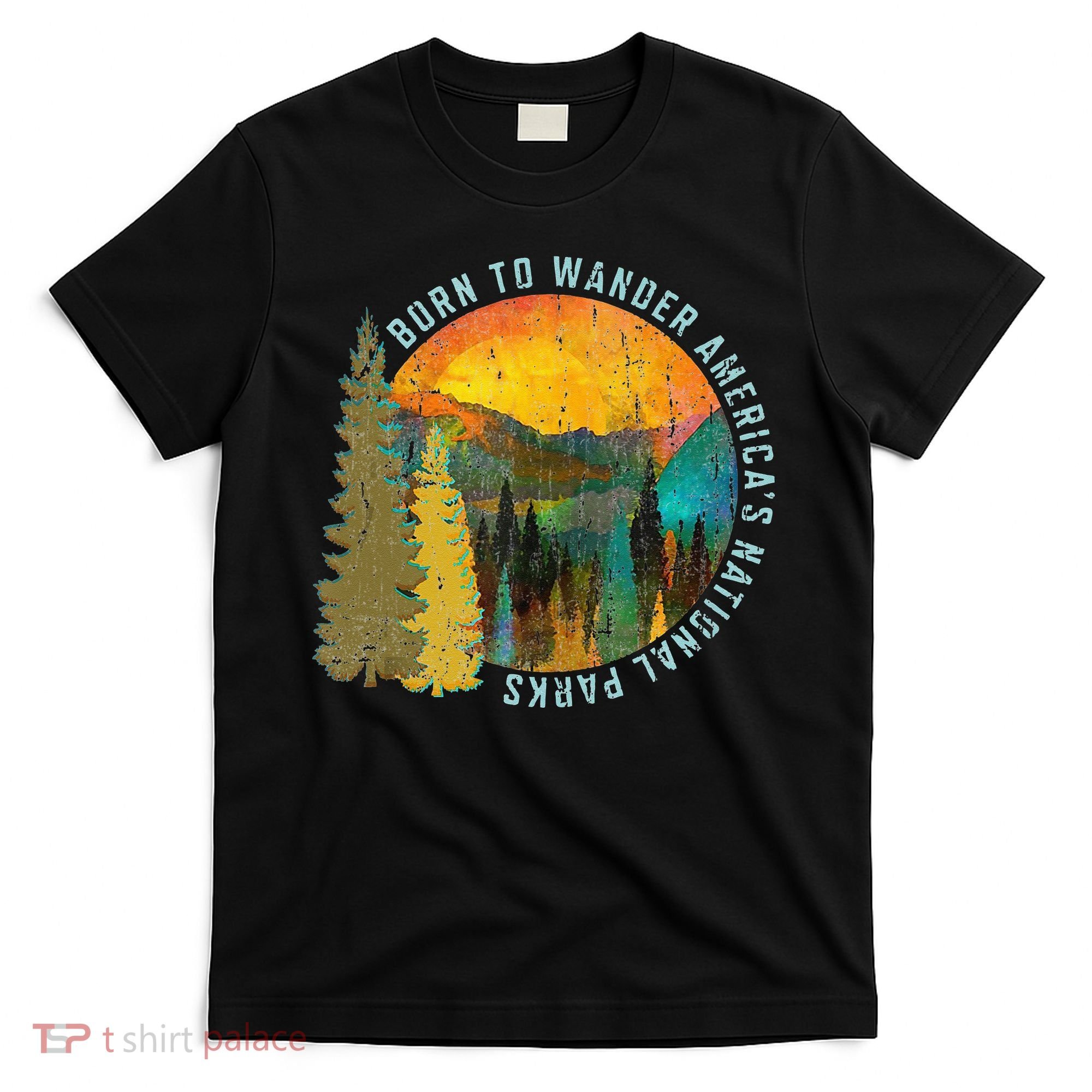 Born To Wander Americas National Parks Vintage T-Shirt