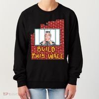 Build This Wall Lock Him Up Anti Trump Impeachment 45 Women's Sweatshirt thumb 0