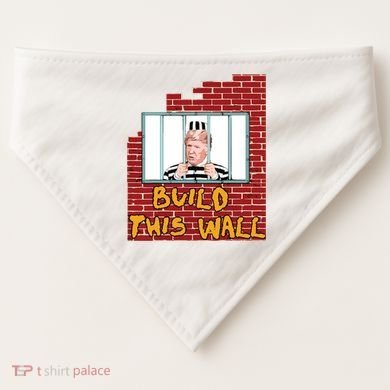 Build This Wall Lock Him Up Anti Trump Impeachment 45 USA-Made Doggie Bandana