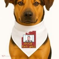 Build This Wall Lock Him Up Anti Trump Impeachment 45 USA-Made Doggie Bandana thumb 1