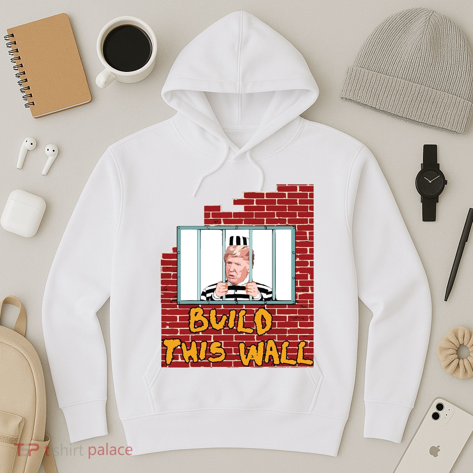 Build This Wall Lock Him Up Anti Trump Impeachment 45 Hoodie