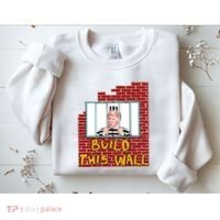 Build This Wall Lock Him Up Anti Trump Impeachment 45 Sweatshirt thumb 2