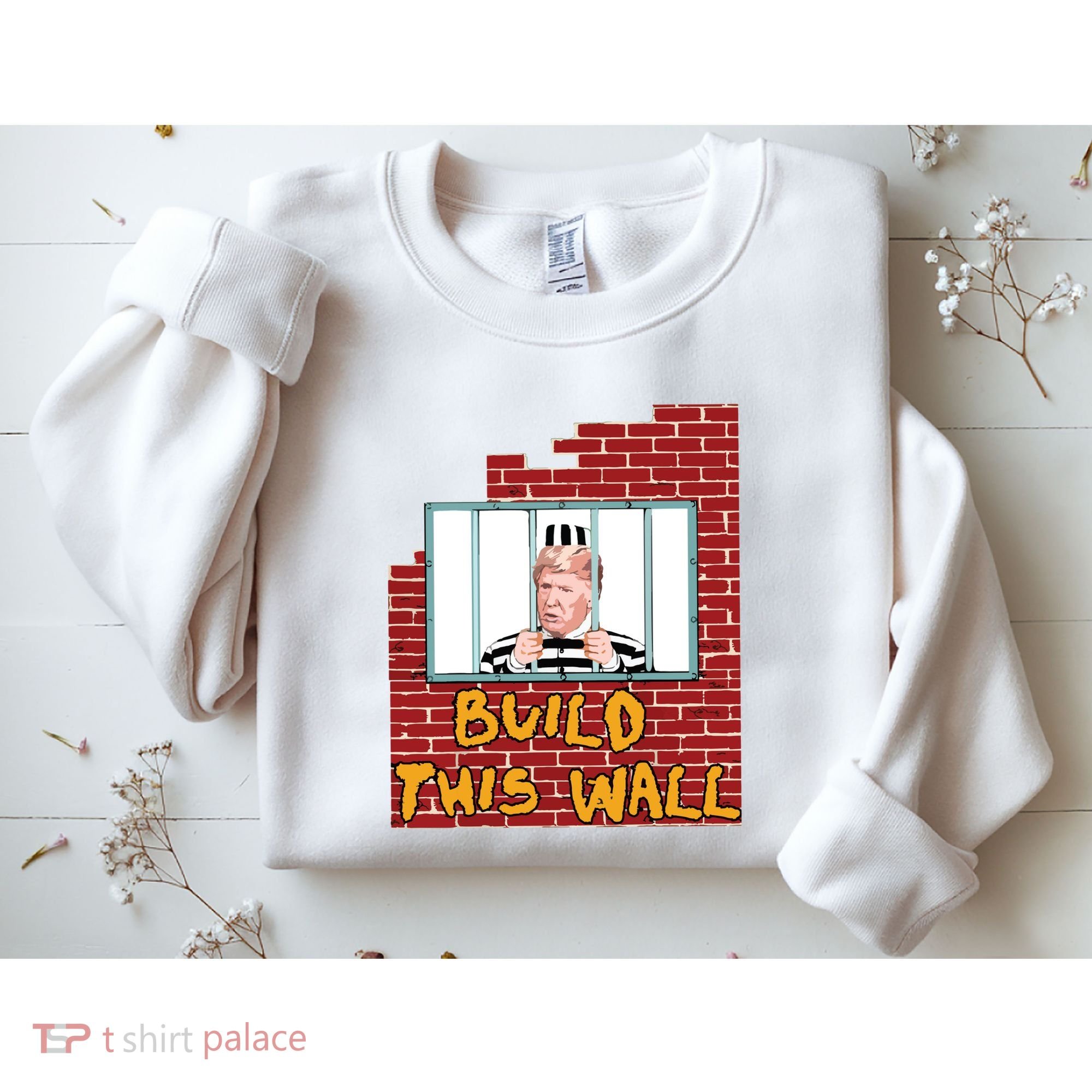 Build This Wall Lock Him Up Anti Trump Impeachment 45 Sweatshirt