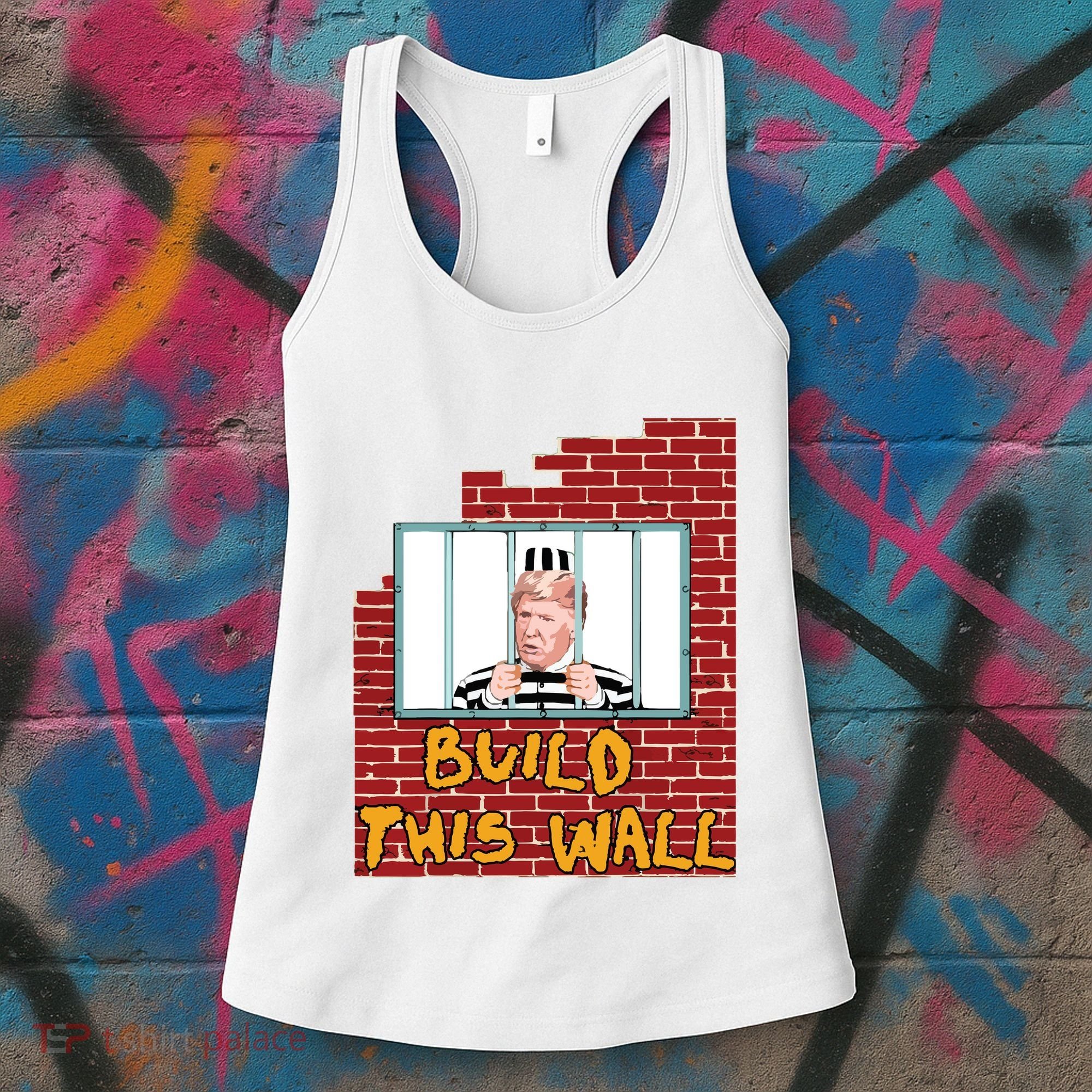 Build This Wall Lock Him Up Anti Trump Impeachment 45 Women's Tank Top