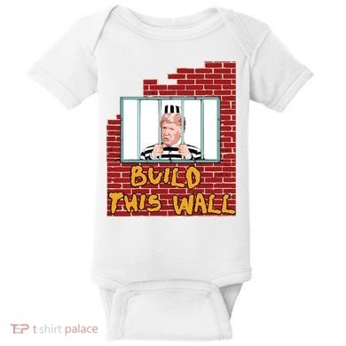 Build This Wall Lock Him Up Anti Trump Impeachment 45 Baby Bodysuit