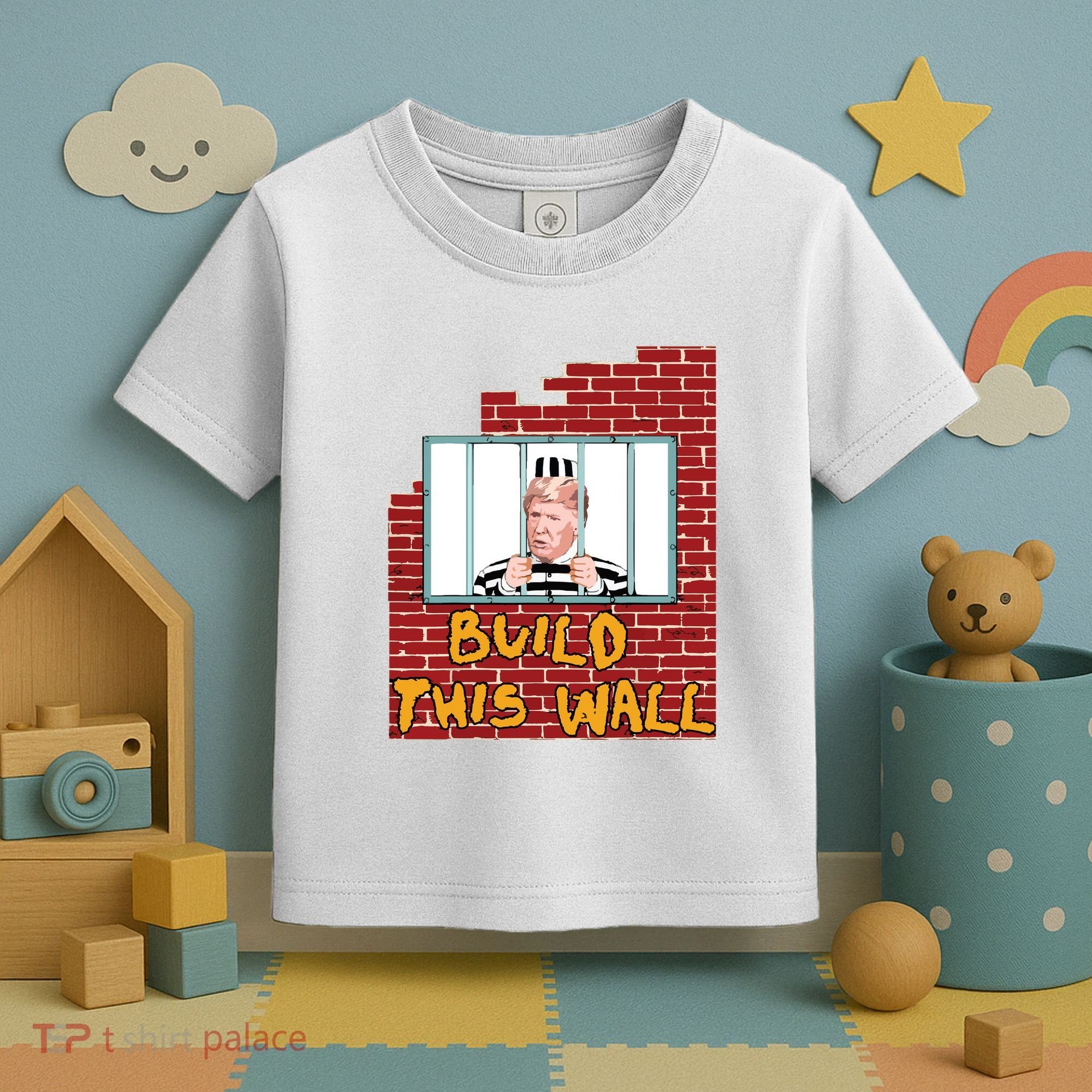 Build This Wall Lock Him Up Anti Trump Impeachment 45 Toddler T-Shirt