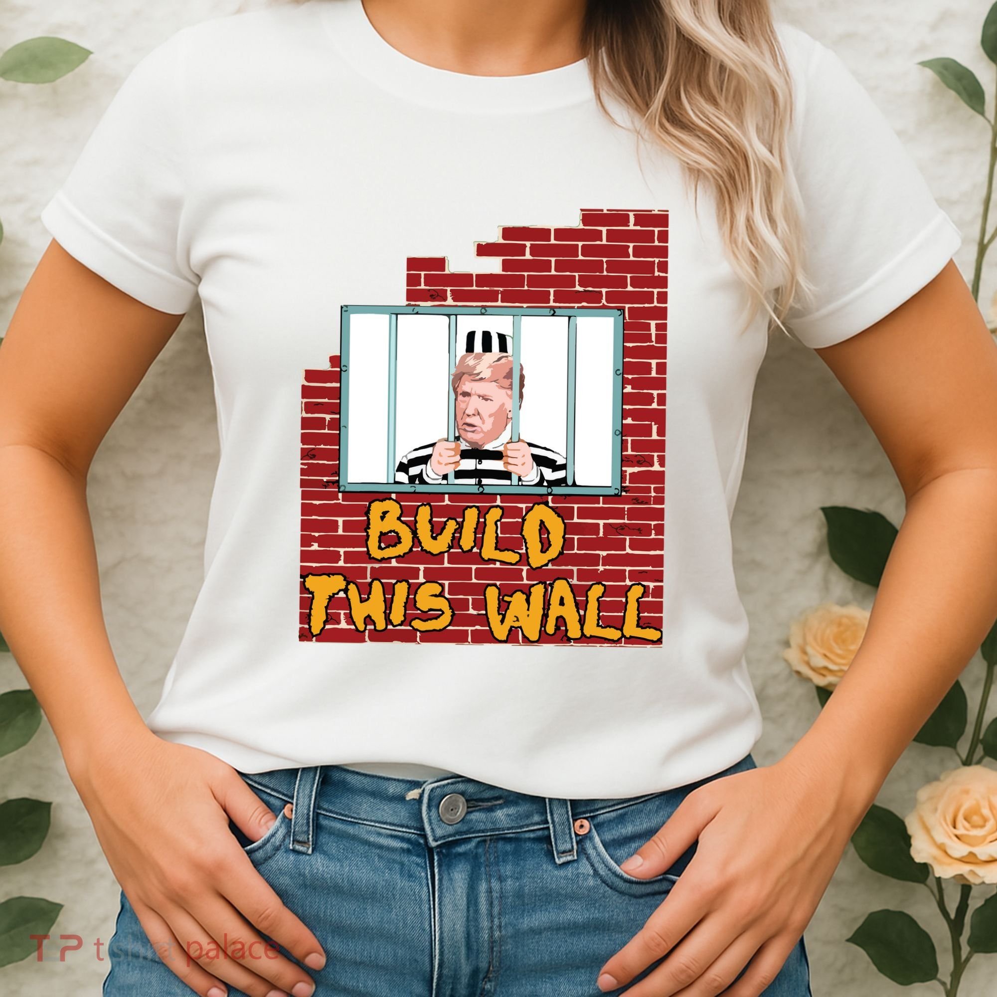 Build This Wall Lock Him Up Anti Trump Impeachment 45 Women's T-Shirt