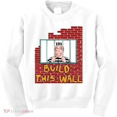 Build This Wall Lock Him Up Anti Trump Impeachment 45 Kids Sweatshirt