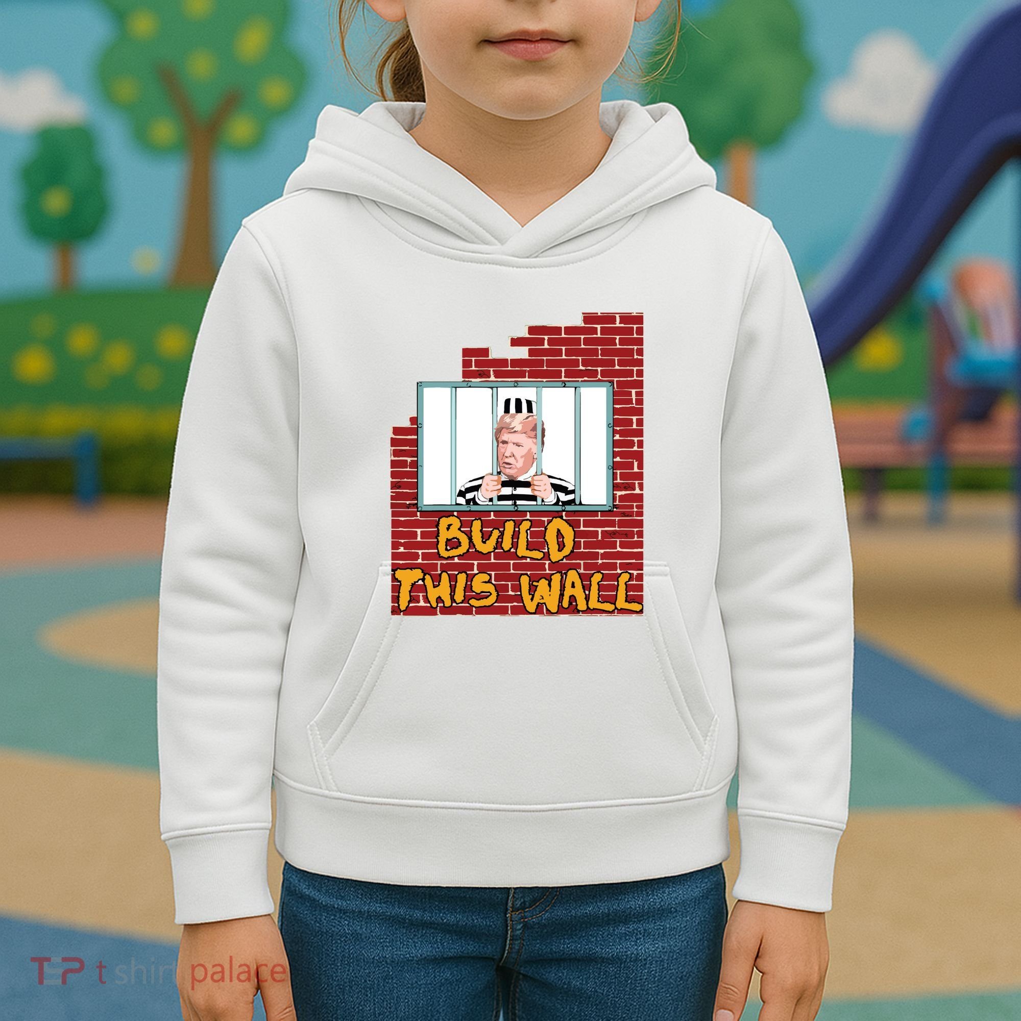 Build This Wall Lock Him Up Anti Trump Impeachment 45 Kids Hoodie