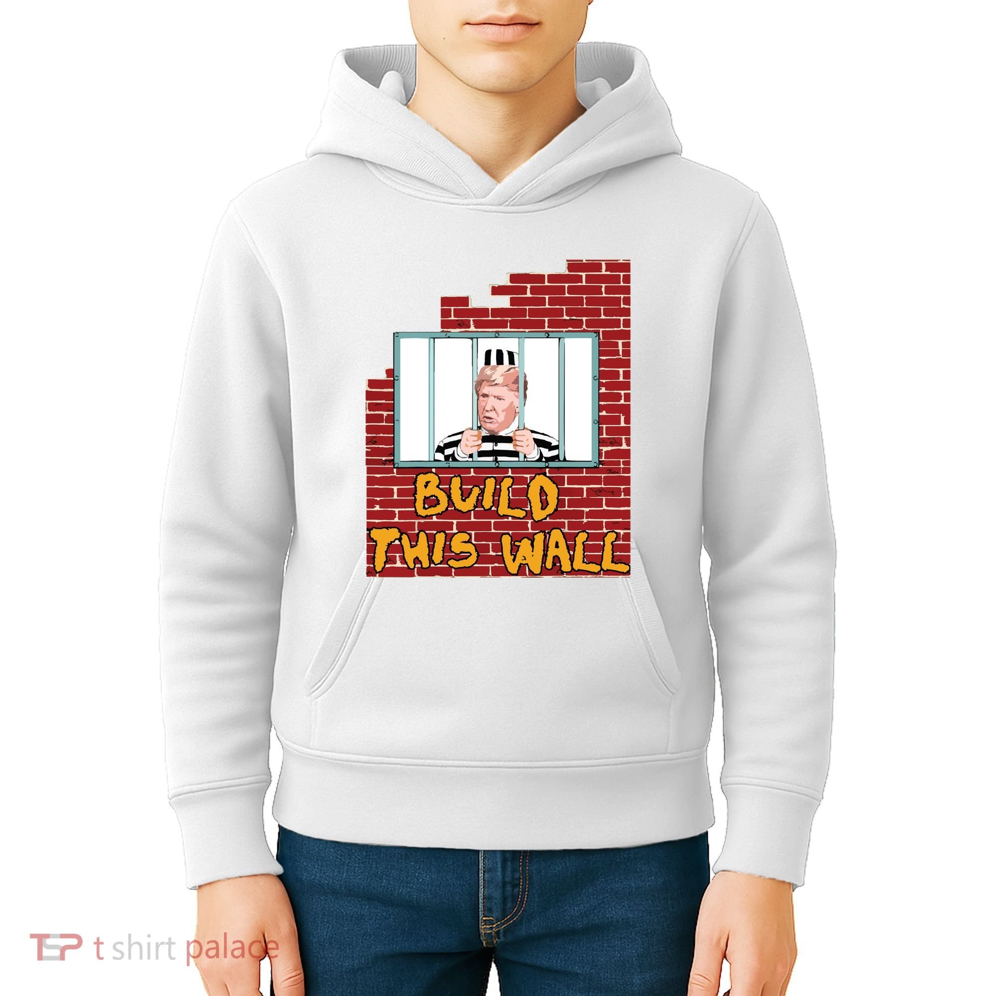 Build This Wall Lock Him Up Anti Trump Impeachment 45 Kids Hoodie