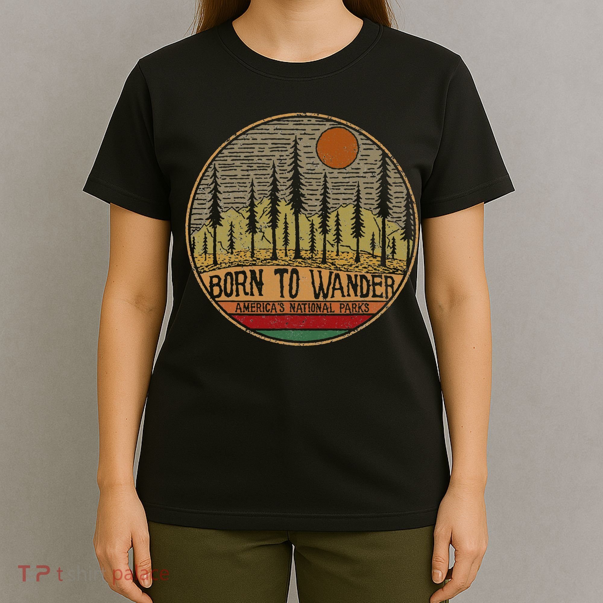 Born To Wander Americas National Parks Vintage T-Shirt