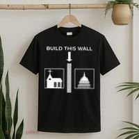 Build This Wall Ironic Separate Church And State Funny T-Shirt thumb 2