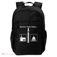 Build This Wall Ironic Separate Church And State Funny Backpack thumb 0