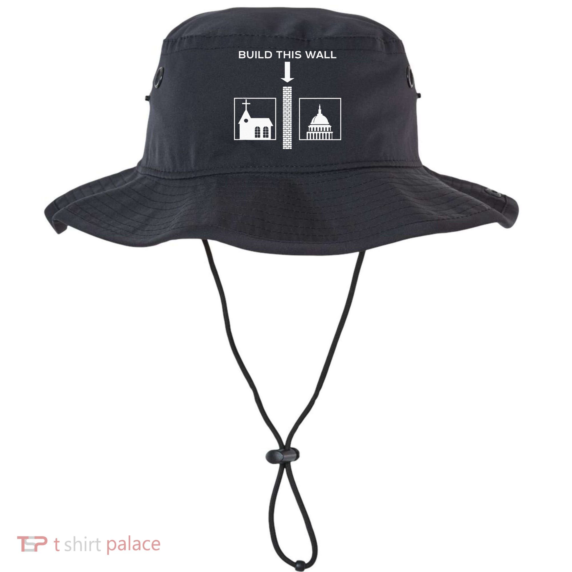 Build This Wall Ironic Separate Church And State Funny Bucket Hat