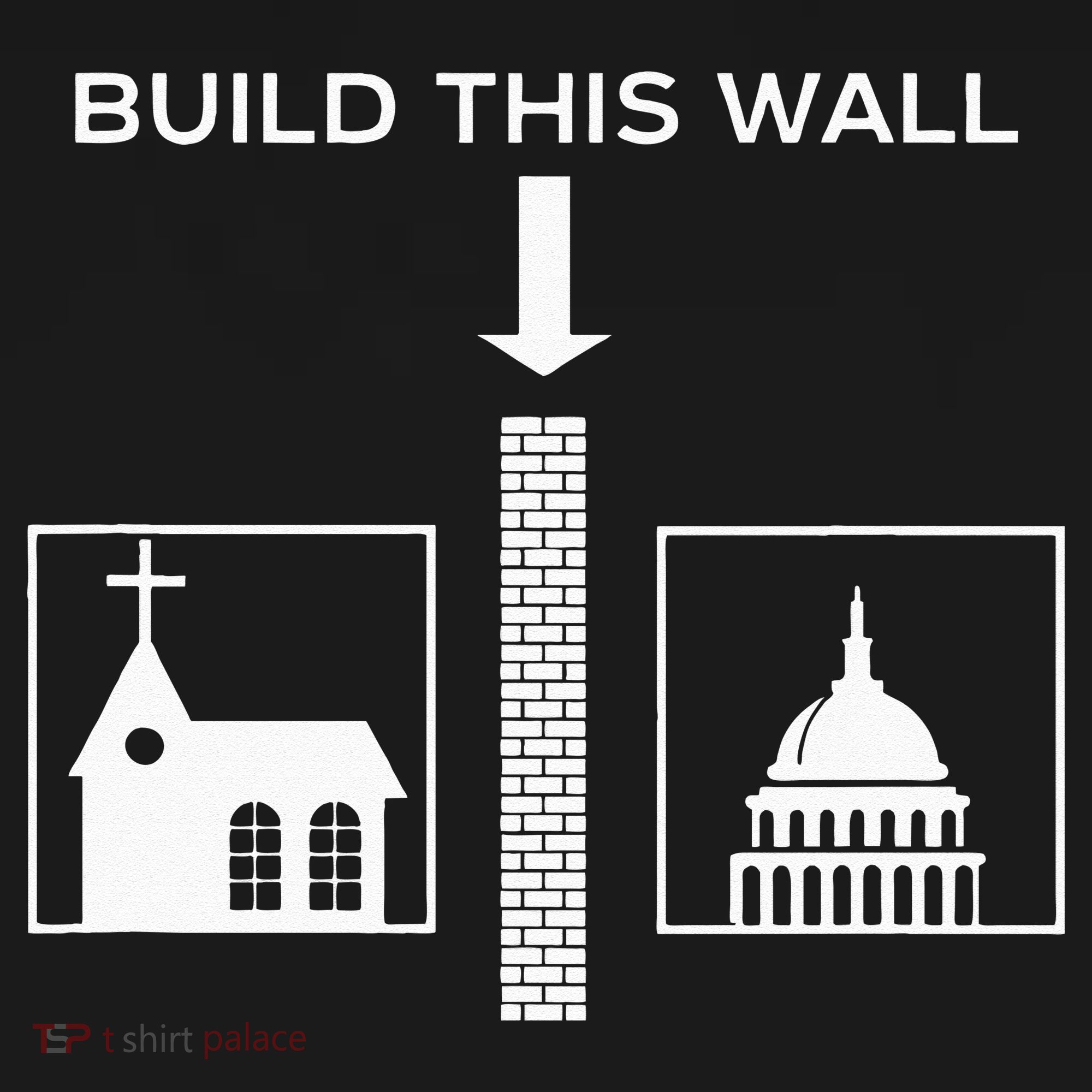 Build This Wall Ironic Separate Church And State Funny Coaster