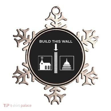 Build This Wall Ironic Separate Church And State Funny Ornament