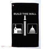 Build This Wall Ironic Separate Church And State Funny Golf Towel thumb 0