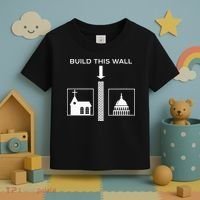 Build This Wall Ironic Separate Church And State Funny Toddler T-Shirt thumb 3