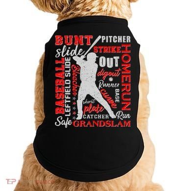 Baseball Typography Word Art Doggie Tank