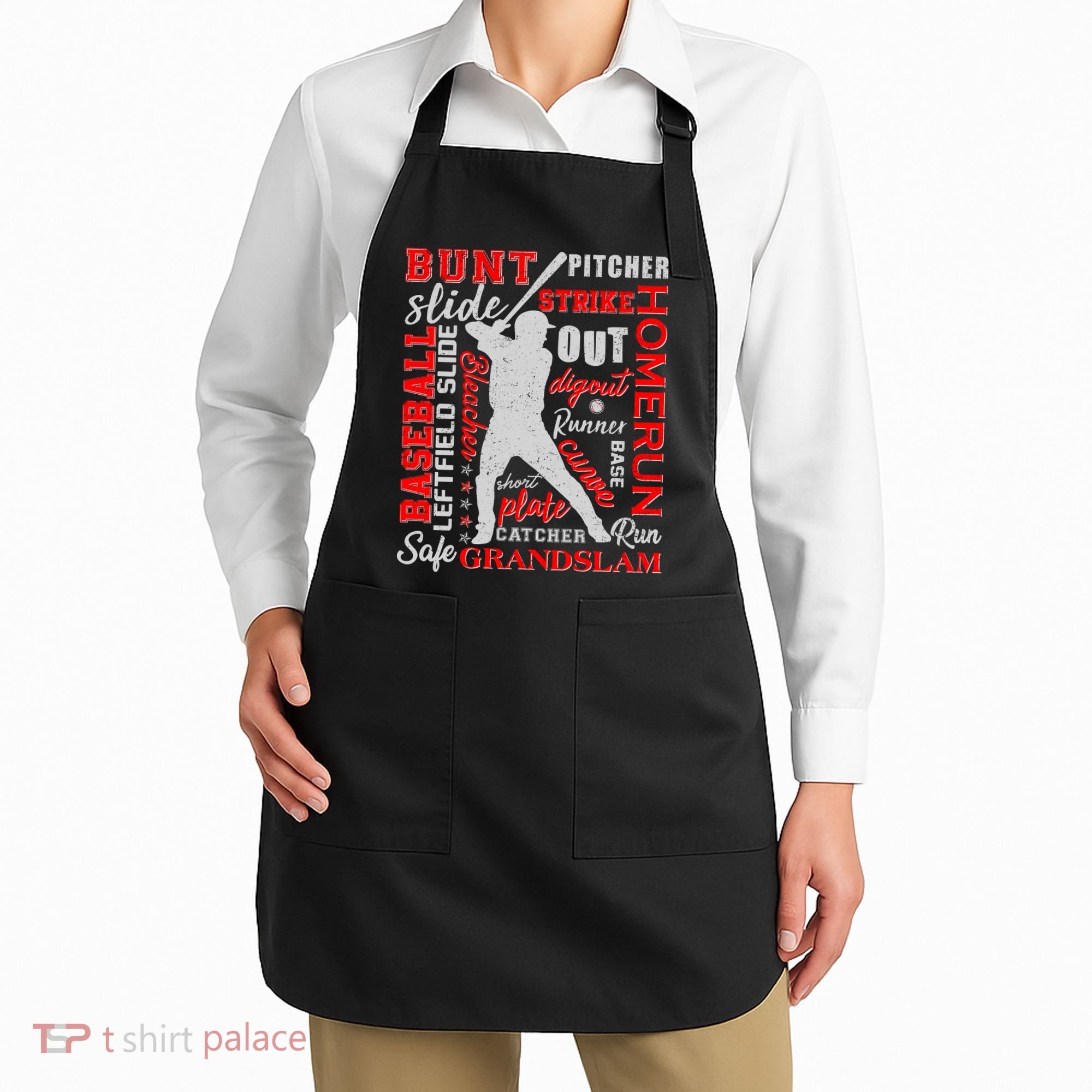 Baseball Typography Word Art Apron