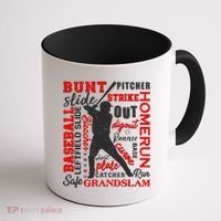 Baseball Typography Word Art Coffee Mug thumb 1