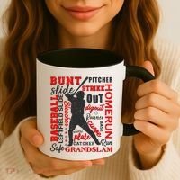Baseball Typography Word Art Coffee Mug thumb 3