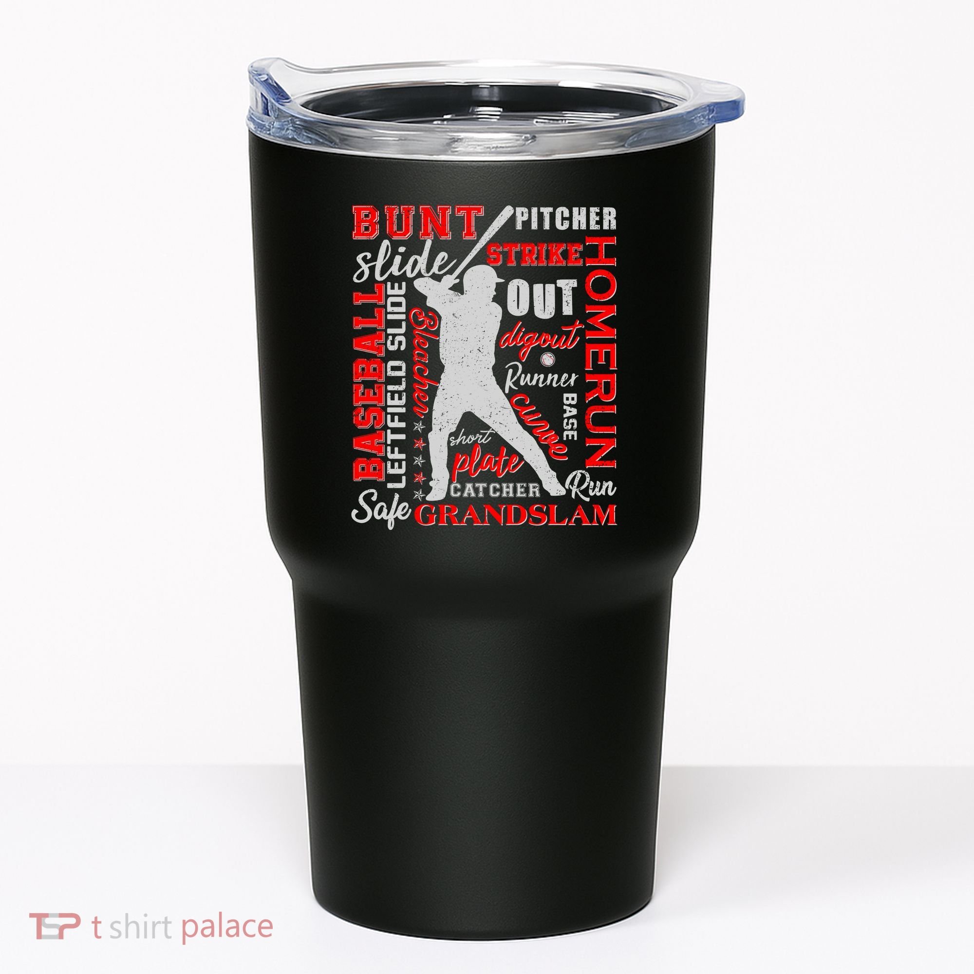 Baseball Typography Word Art Tumbler