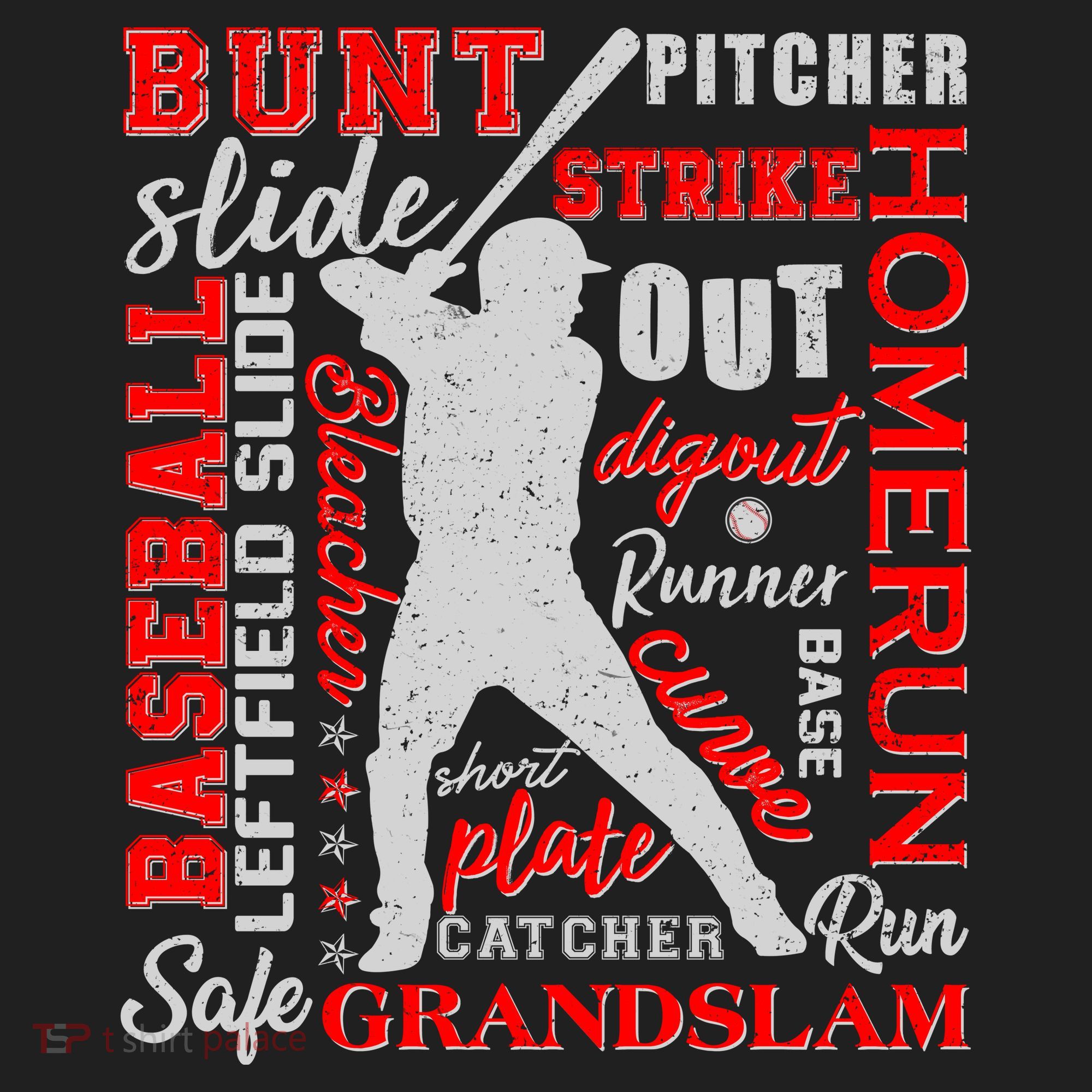 Baseball Typography Word Art Tumbler