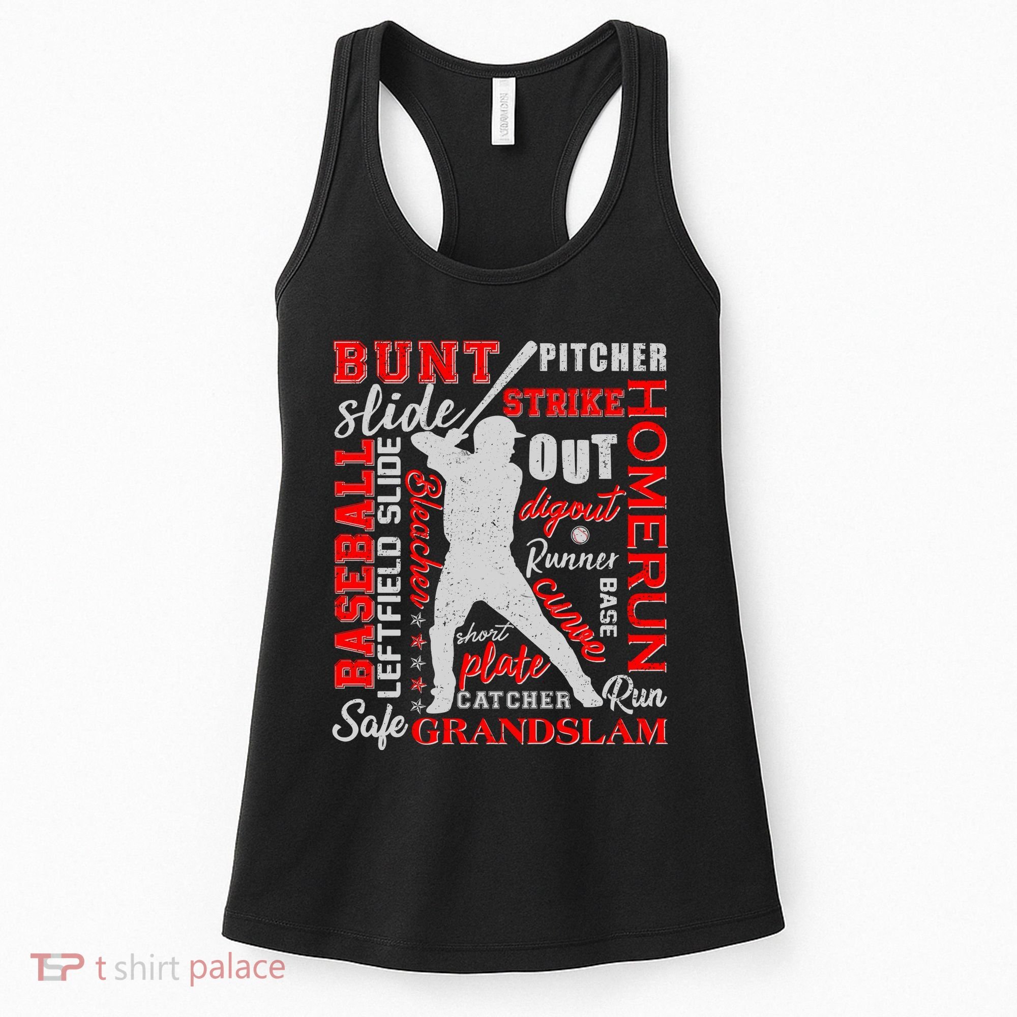 Baseball Typography Word Art Women's Tank Top